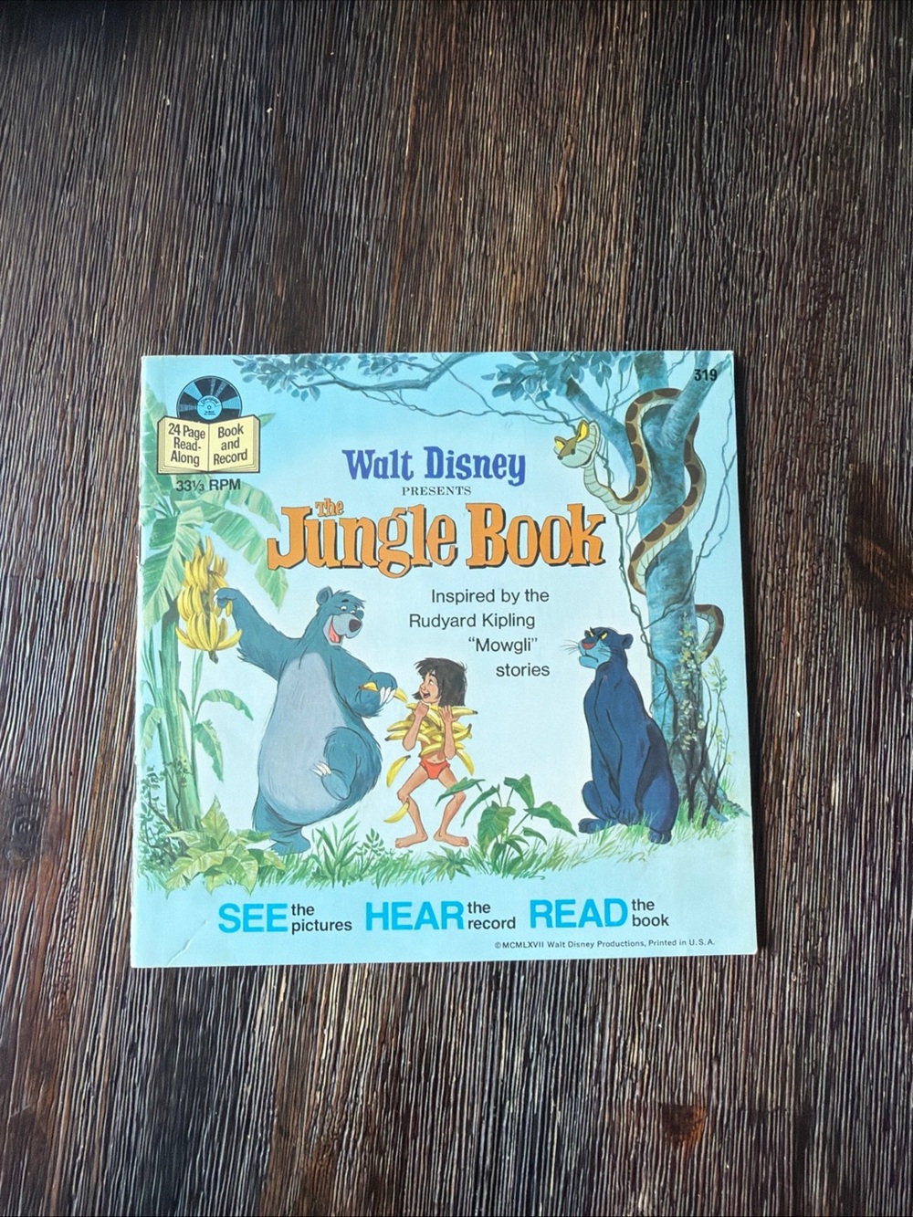 Disney The Jungle Book Picture & Record Set - Blue and Green Cover